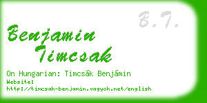 benjamin timcsak business card